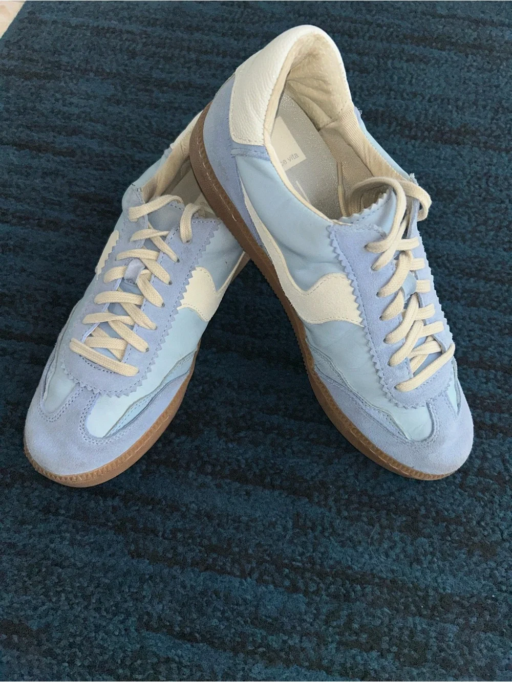 Dolce Vita Sneakers Light Blue and Cream Sneakers with Gum Sole
